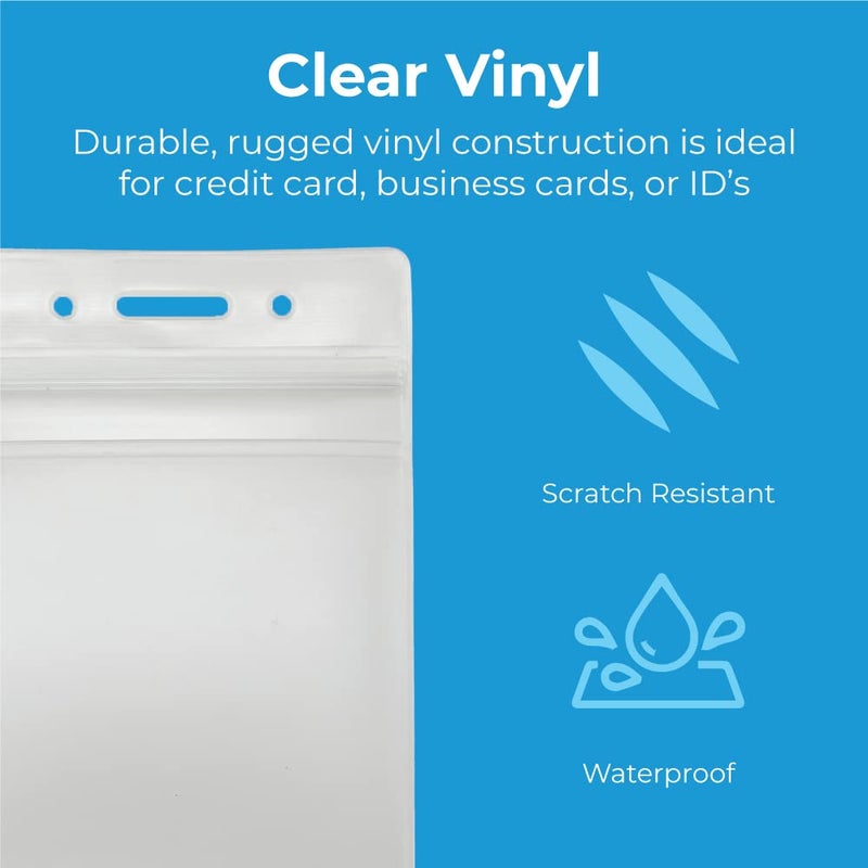 Advantus 75524 Resealable ID Badge Holder, Vertical, 2 7/8 x 4 5/16, Clear, 50/Pack - Image 3